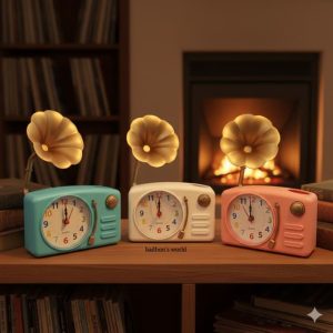 Vintage Phonograph Style Quartz Alarm Clock 🕰️🎶